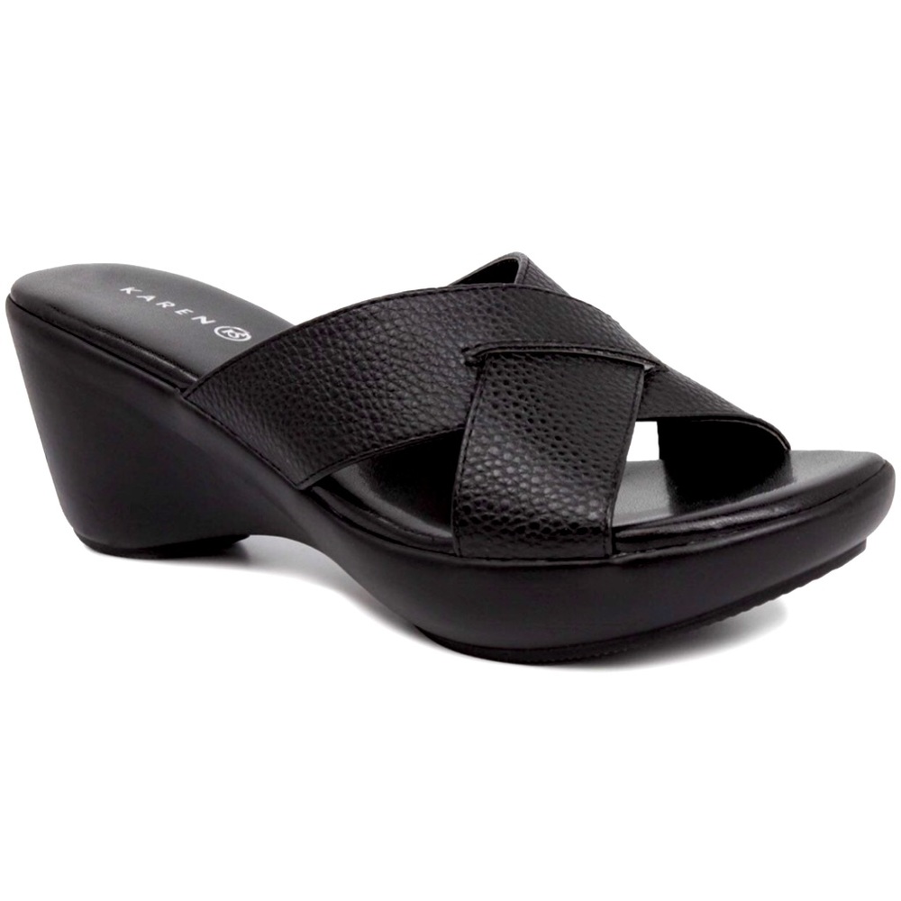 Karen Scott Petraa Crossband Casual Wedge Sandals ~ NEW